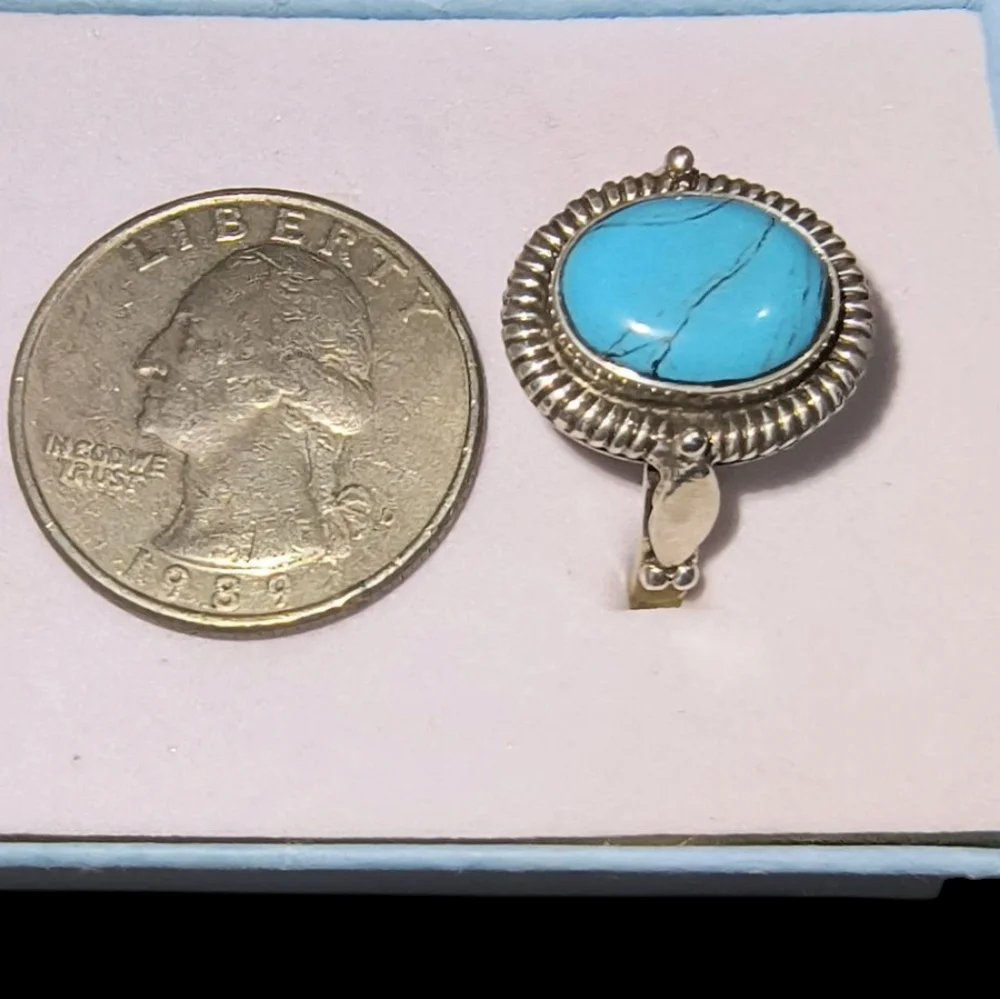 Sterling Silver & Faux Turquoise Southwestern Style Ring